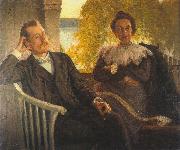 Richard Bergh Author Per Hallstrom and his wife Helga oil painting